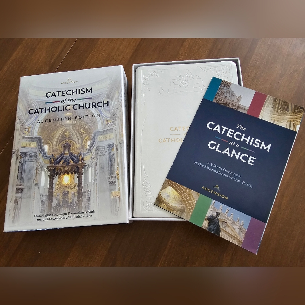 Catechism of the Catholic Church- Ascension edition, white imitation leather